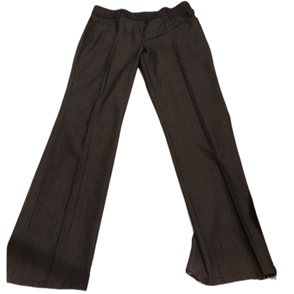 Kenneth Cole Reaction size 12 high rise grey pinstripe straight leg trousers